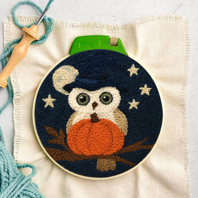 Night Owl Punch Needle Kit - Handmade Bird Art | Nice Decor For Halloween  - image 3