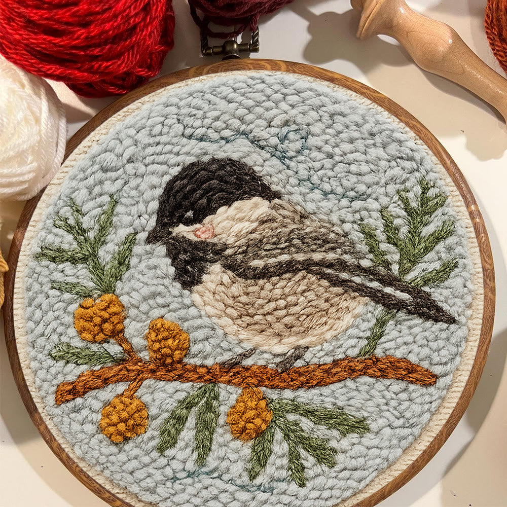Birds On The Branch Punch Needle Kit - Cute Bird Artwork | Perfect Desk Decoration  - image 1