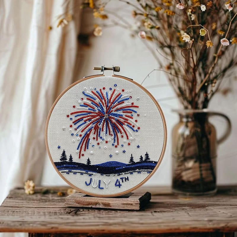 Rubbyoo Bead Embroidery Kit - July 4th Fireworks Celebration | Diy Handmade Artwork | Perfect For Decoration - image 8