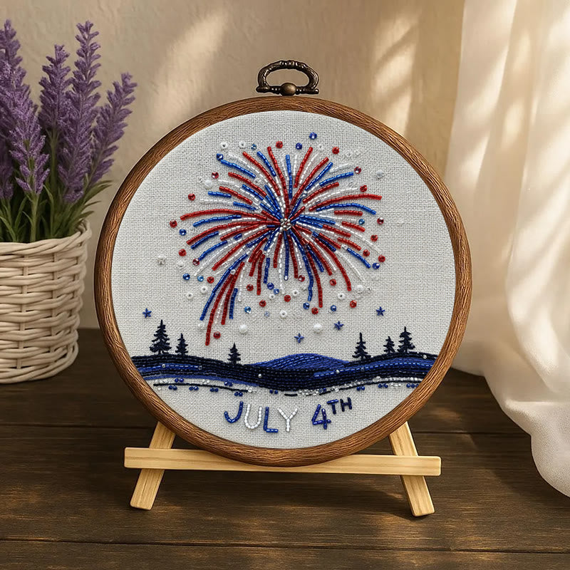 Rubbyoo Bead Embroidery Kit - July 4th Fireworks Celebration | Diy Handmade Artwork | Perfect For Decoration - image 2