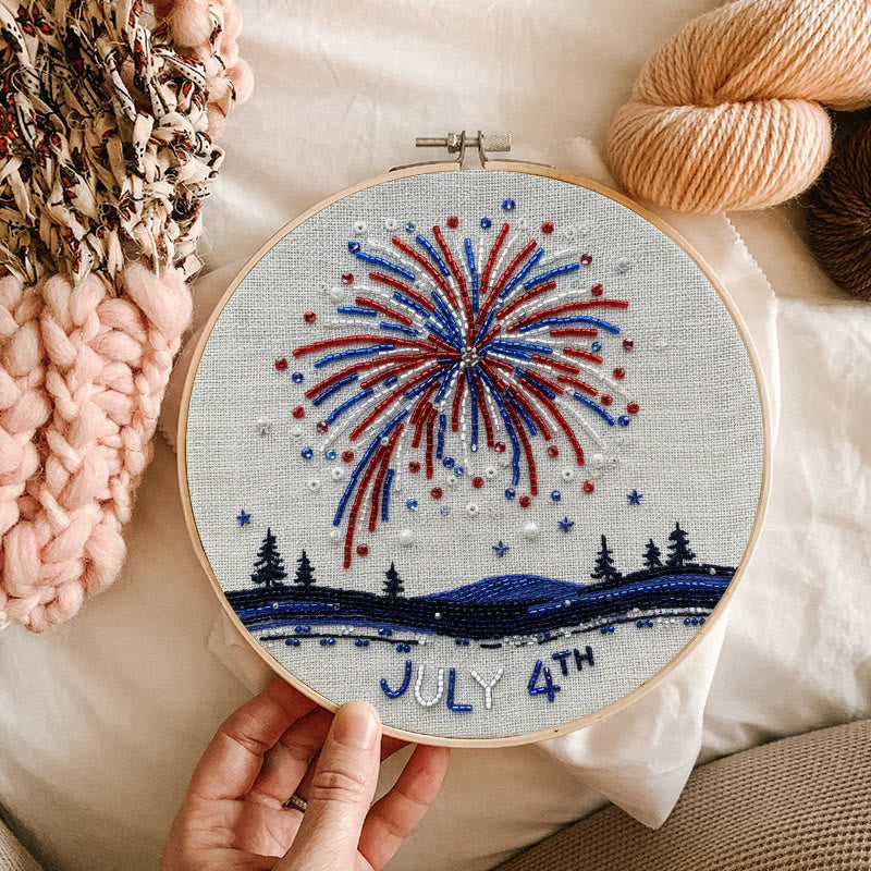 Rubbyoo Bead Embroidery Kit - July 4th Fireworks Celebration | Diy Handmade Artwork | Perfect For Decoration - image 4