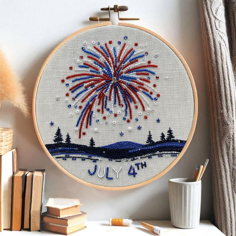 Rubbyoo Bead Embroidery Kit - July 4th Fireworks Celebration | Diy Handmade Artwork | Perfect For Decoration - image 6