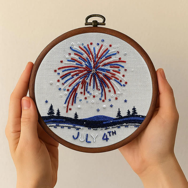 Rubbyoo Bead Embroidery Kit - July 4th Fireworks Celebration | Diy Handmade Artwork | Perfect For Decoration - image 9