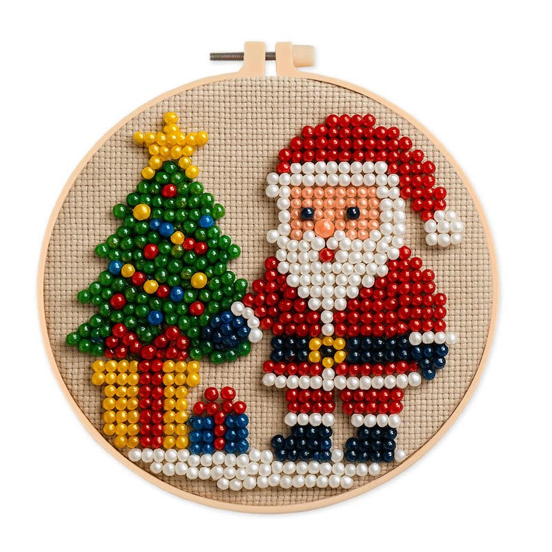 Rubbyoo Bead Embroidery Kit - Marry Christmas | Holiday Diy Artwork | Nice For Home Decor - 15cm*15cm - image 0