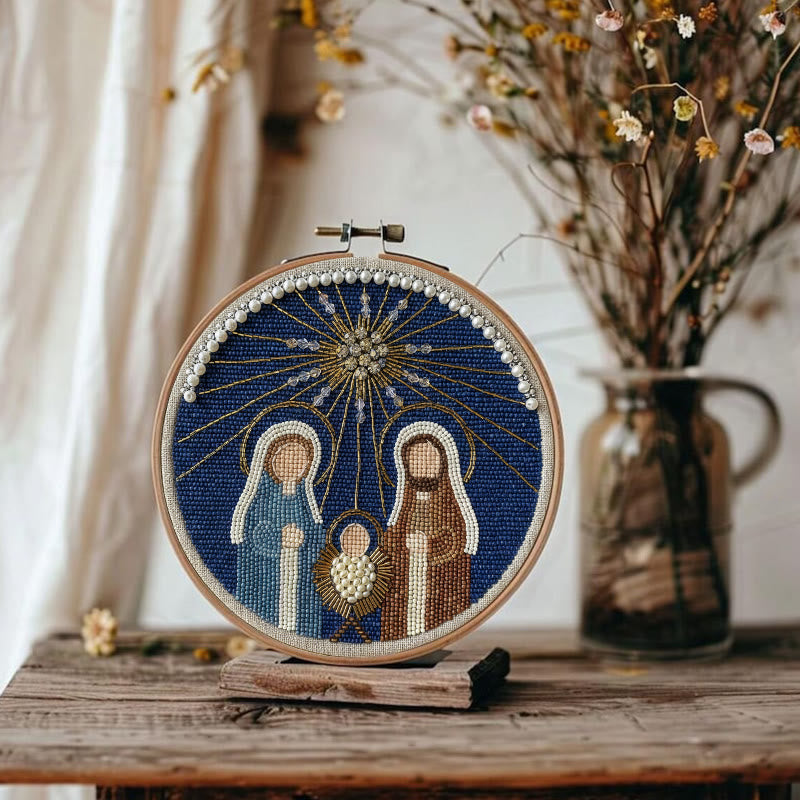 Rubbyoo Bead Embroidery Kit - Nativity Day | Creative Handmade Needlepoint | Diy Wall Hanging - image 4