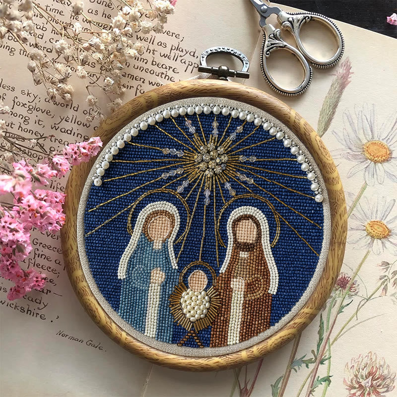 Rubbyoo Bead Embroidery Kit - Nativity Day | Creative Handmade Needlepoint | Diy Wall Hanging - image 1
