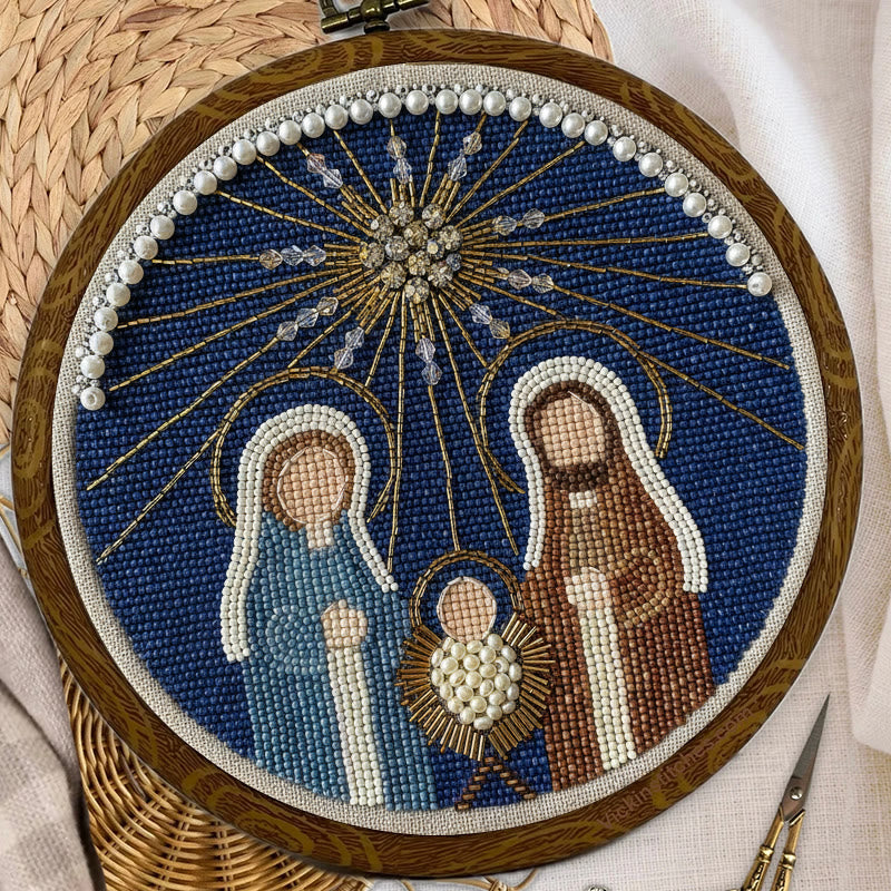 Rubbyoo Bead Embroidery Kit - Nativity Day | Creative Handmade Needlepoint | Diy Wall Hanging - image 3