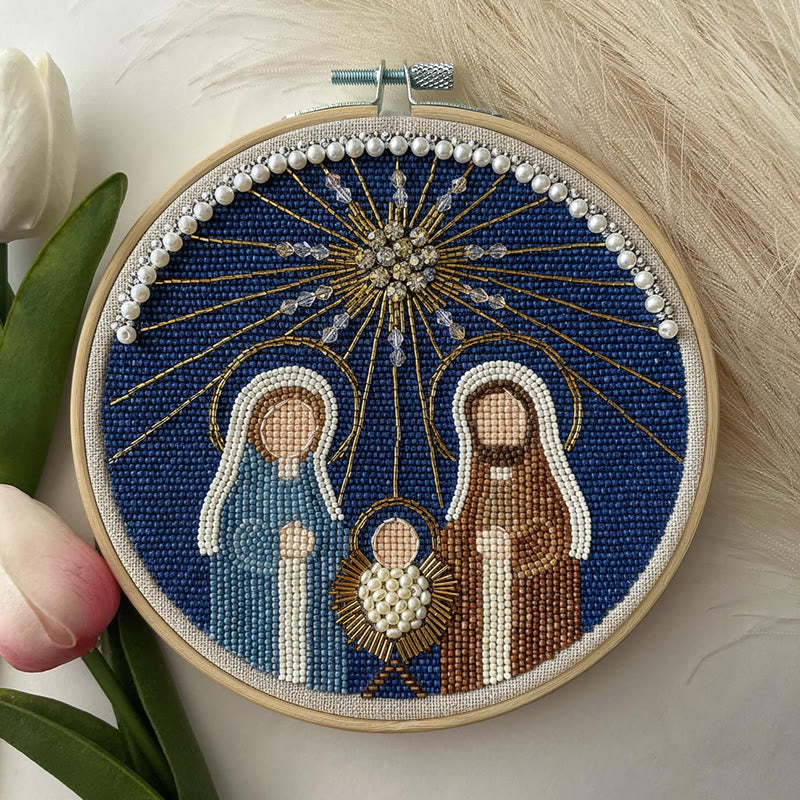 Rubbyoo Bead Embroidery Kit - Nativity Day | Creative Handmade Needlepoint | Diy Wall Hanging - image 9