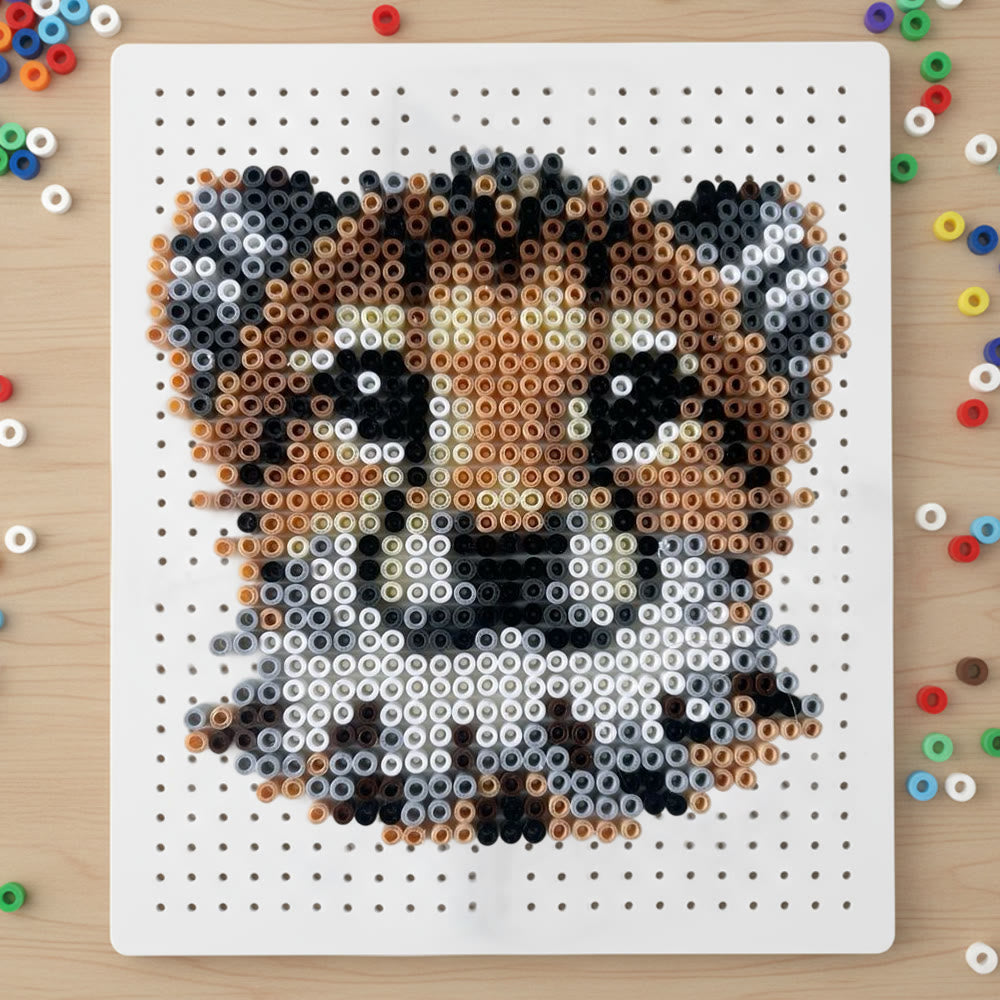 Rubbyoo Perler Beads Kit - Hunting Leopard | Diy Animal Craft | Unique Bag Pendant - 2.6 mm - Perler Beads Kit + Tool Kit - image 0