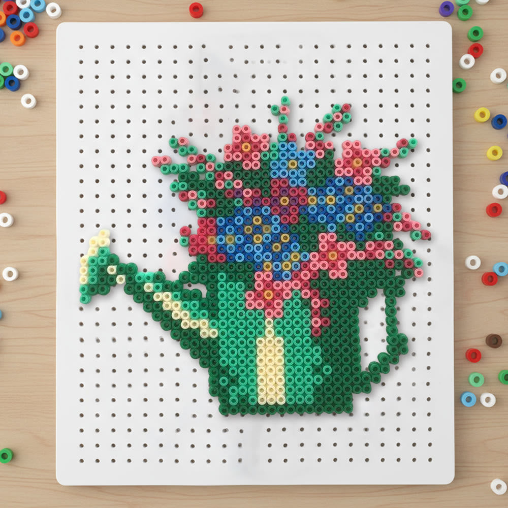 Rubbyoo Perler Beads Kit - Floral Pot | Easy Diy Craft  | Nice Present For Handmade Lovers - 2.6 mm - Perler Beads Kit + Tool Kit - image 0