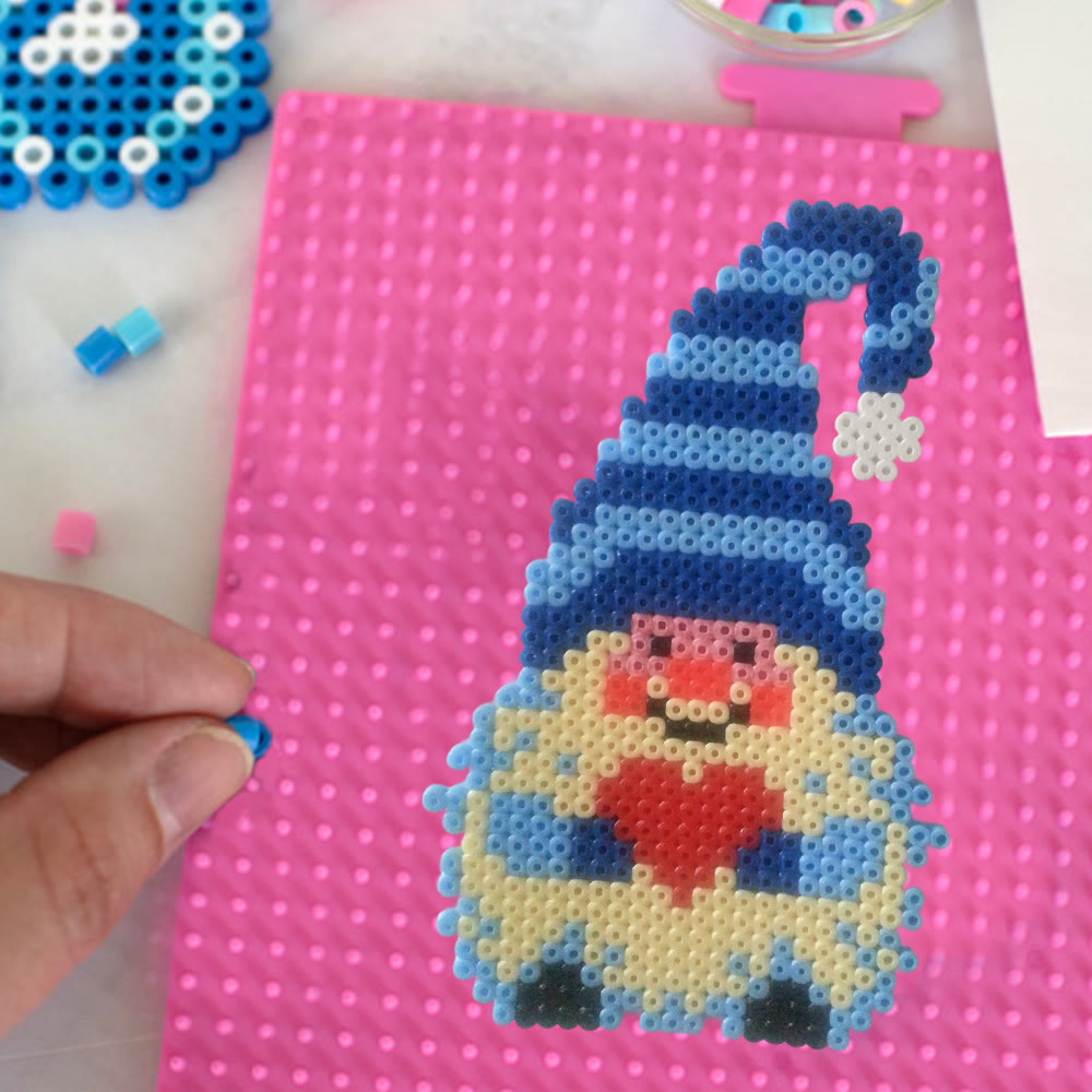 Rubbyoo Perler Beads Kit - Blue Gnome | Diy Handmade Gift | Nice Christmas Hanging Decor - image 4