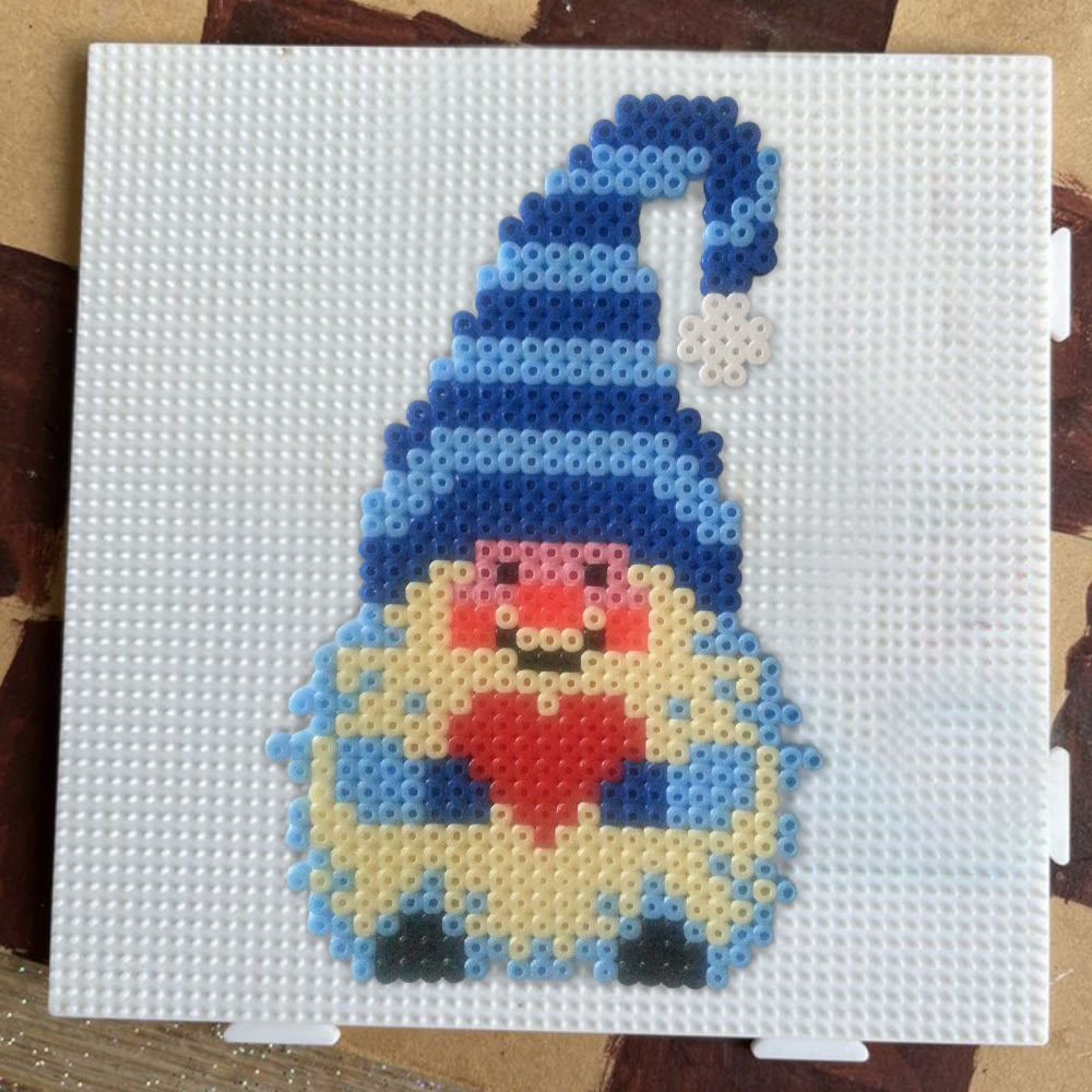 Rubbyoo Perler Beads Kit - Blue Gnome | Diy Handmade Gift | Nice Christmas Hanging Decor - image 6