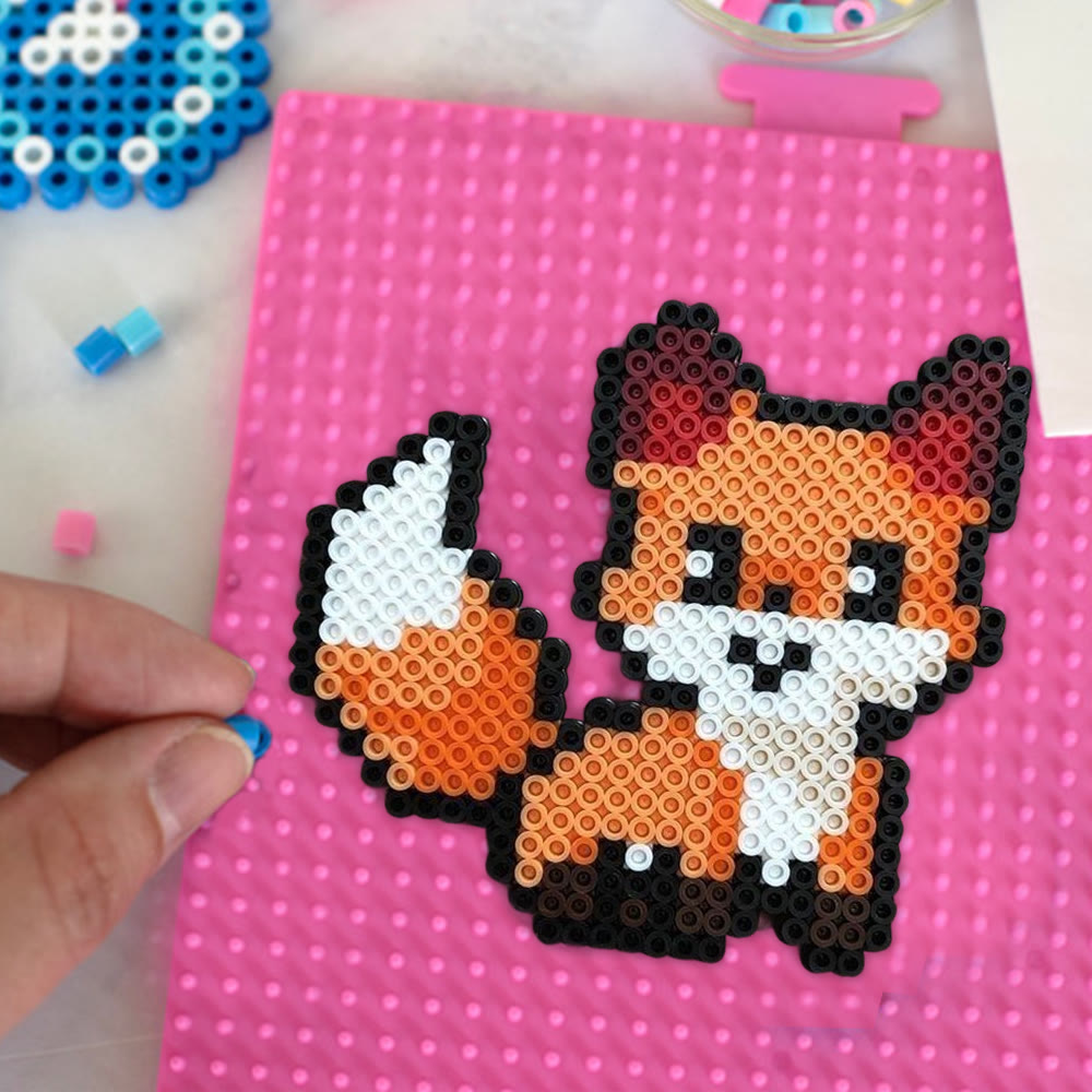 Rubbyoo Perler Beads Kit - Little Fox | Adorable Pixel Art | Handmade Craft For Kid - image 2