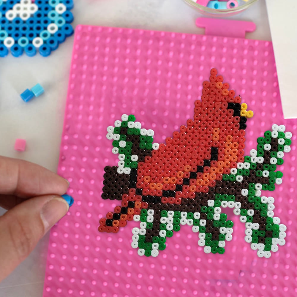 Rubbyoo Perler Beads Kit - Christmas Red Bird | Christmas Decorative Craft | Creative Hanging Art - image 4