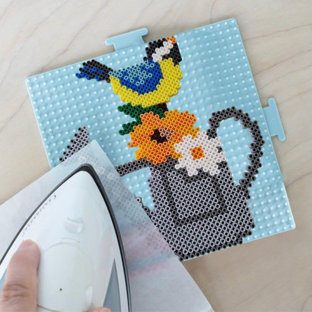 Rubbyoo Perler Beads Kit - Bird And Watering Pot | Floral Pixel Art | Diy Decorative Handicraft  - image 2
