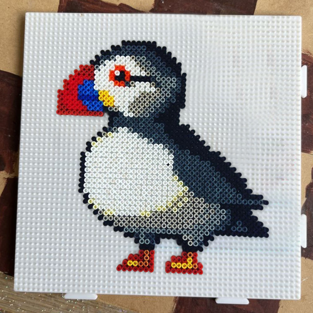 Rubbyoo Perler Beads Kit - Puffin Bird | Unique Bird Craft | Handmade Pixel Artwork - image 6