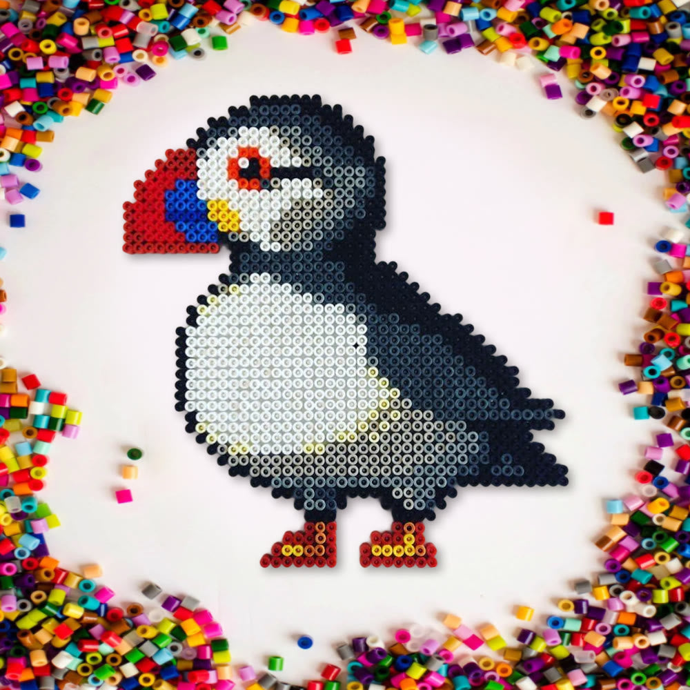 Rubbyoo Perler Beads Kit - Puffin Bird | Unique Bird Craft | Handmade Pixel Artwork - image 5
