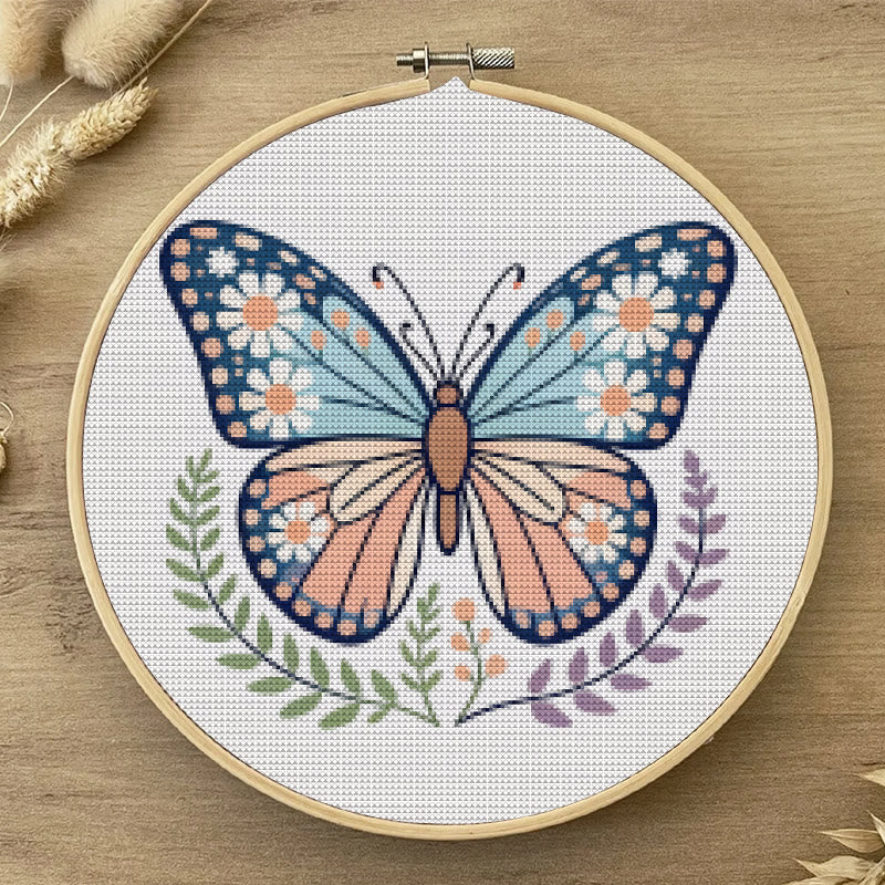  Cross Stitch Kit - Charming Butterfly | Diy Forest Animal Craft | Perfect Gift For Insect Lovers  - image 1