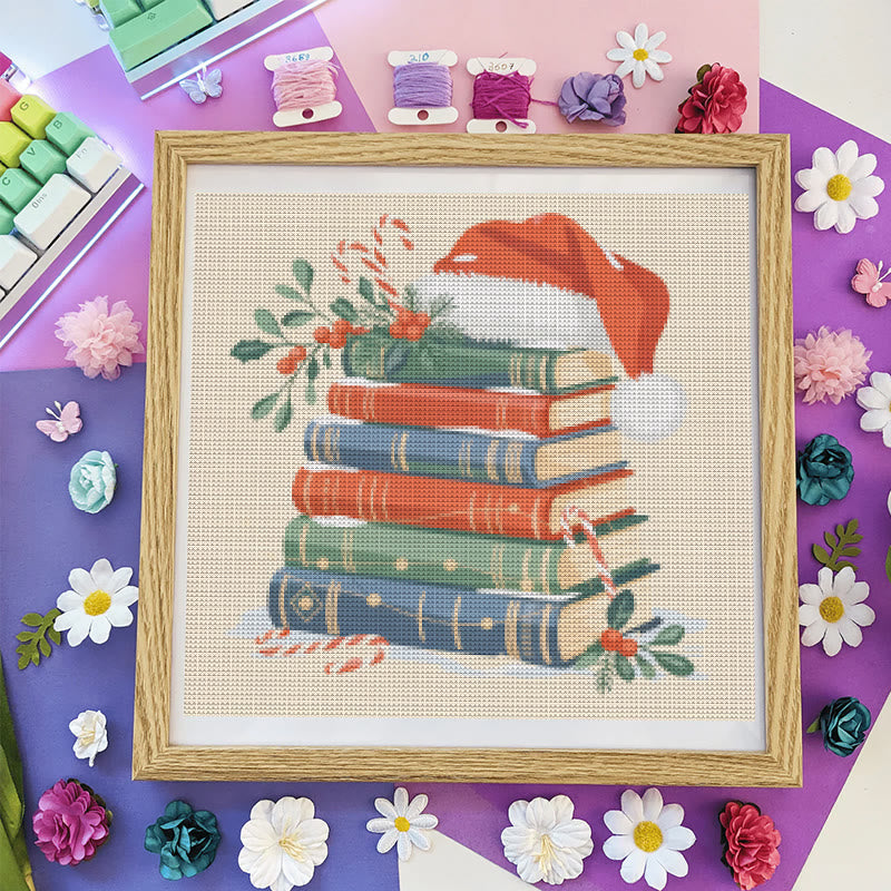 Cross Stitch Kit - Christmas Book | Christmas Home Decoration | Creative Needle Artwork - image 1