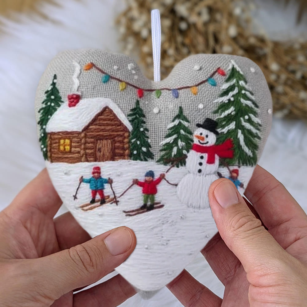 Rubbyoo Heart Embroidery Kit - Winter Snowman | Christmas Handmade Decor | Diy Holiday Gift - image 8