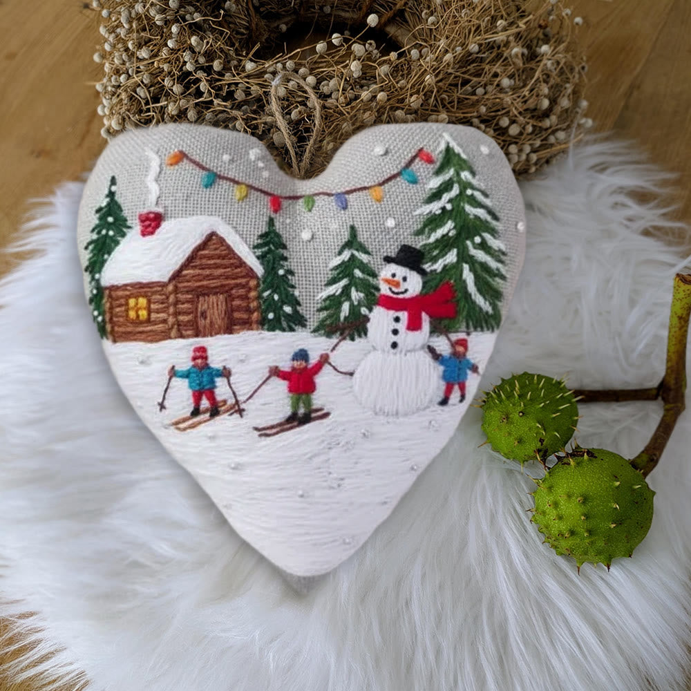 Rubbyoo Heart Embroidery Kit - Winter Snowman | Christmas Handmade Decor | Diy Holiday Gift - image 5