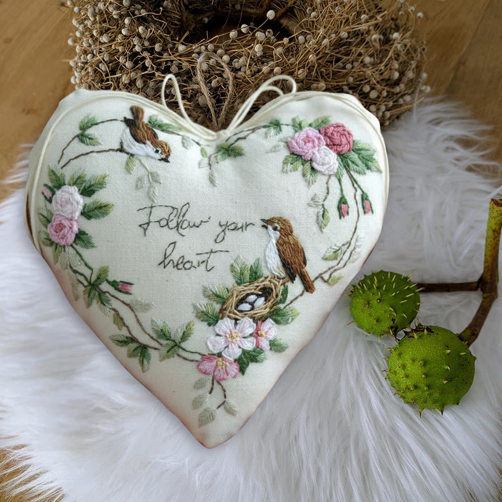 Rubbyoo Heart Embroidery Kit - Follow Your Heart | Handmade Heart Decor | Diy Craft For Friend  - image 5