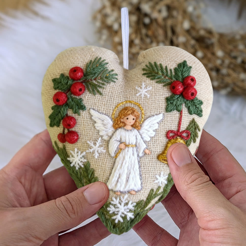 Rubbyoo Heart Embroidery Kit - Angel Blessing  |  Handmade Christmas Collection | Home Hanging Craft  - image 4