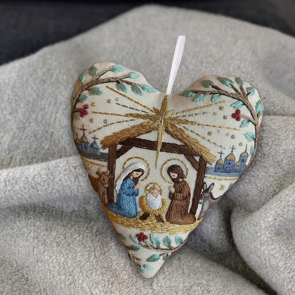 Rubbyoo Heart Embroidery Kit - Christmas Nativity | Stitch Handmade Craft | Diy Hanging Craft  - image 2