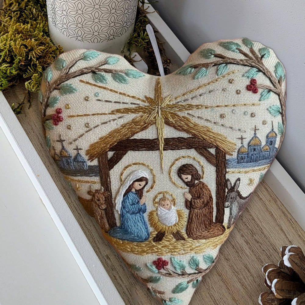 Rubbyoo Heart Embroidery Kit - Christmas Nativity | Stitch Handmade Craft | Diy Hanging Craft  - image 8