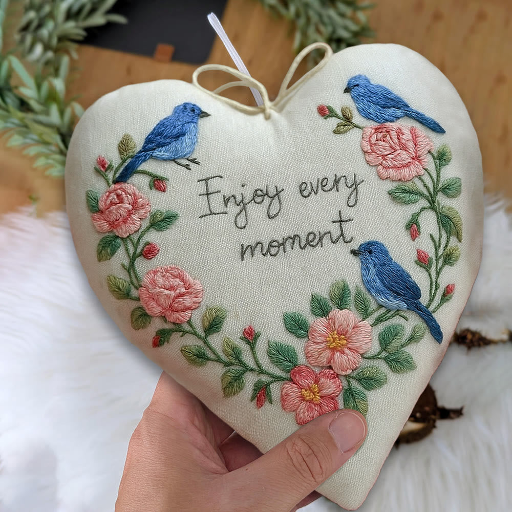 Rubbyoo Heart Embroidery Kit - Enjoy Every Moment | Handmade Wall Decor | Perfect Gift For Crafter - image 7