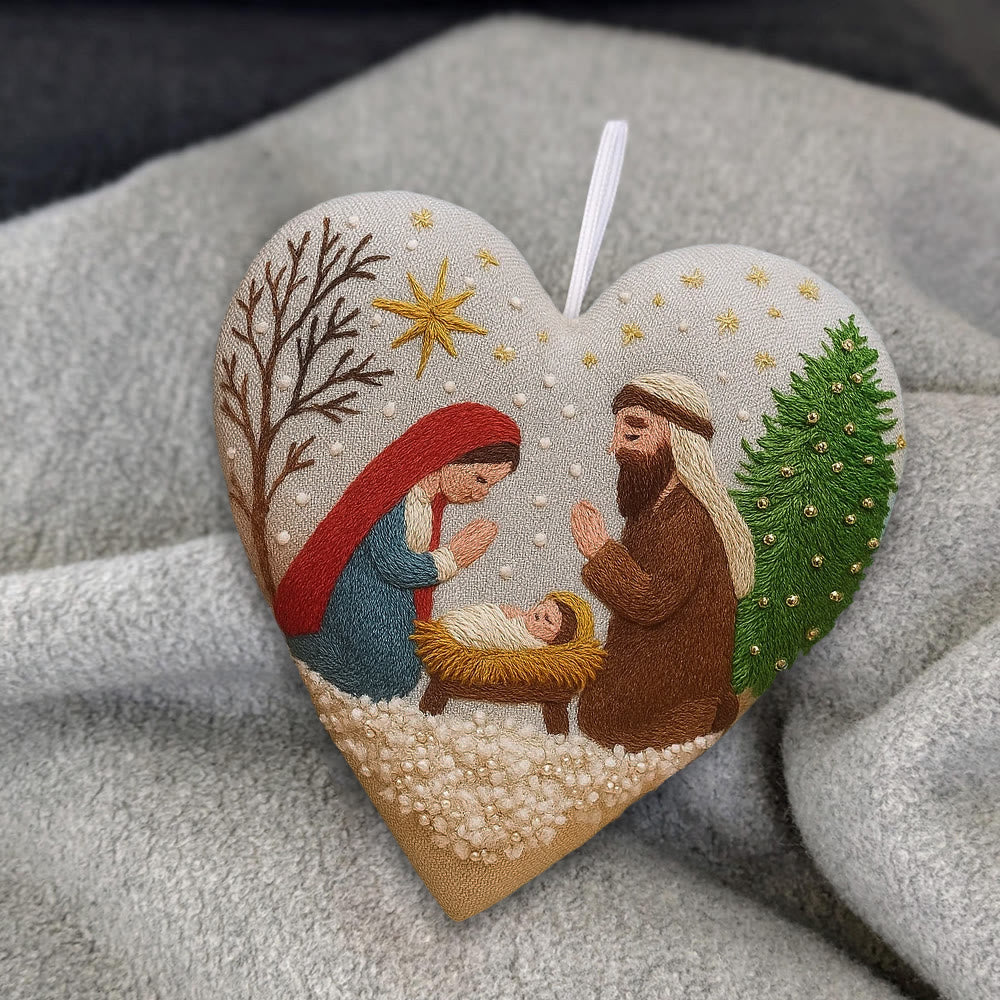 Rubbyoo Heart Embroidery Kit - Christmas Prayer | Handmade Needle Artwork | Diy Christmas Tree Decor  - image 4