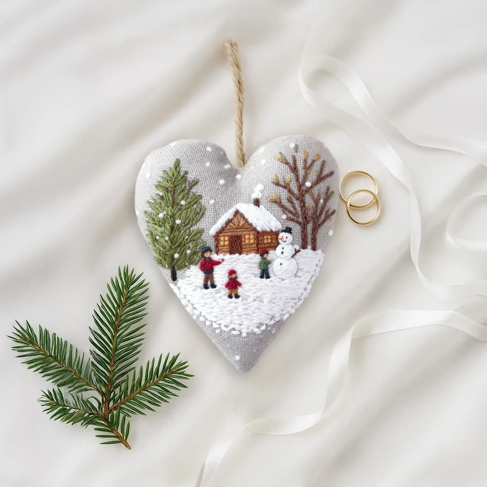 Rubbyoo Heart Embroidery Kit - Light Snow | Winter Handmade Art | Christmas Wall Hanging  - image 9