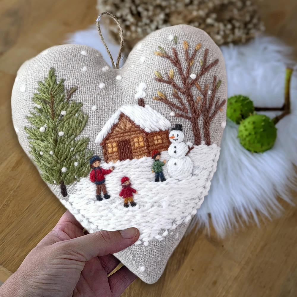 Rubbyoo Heart Embroidery Kit - Light Snow | Winter Handmade Art | Christmas Wall Hanging  - image 5