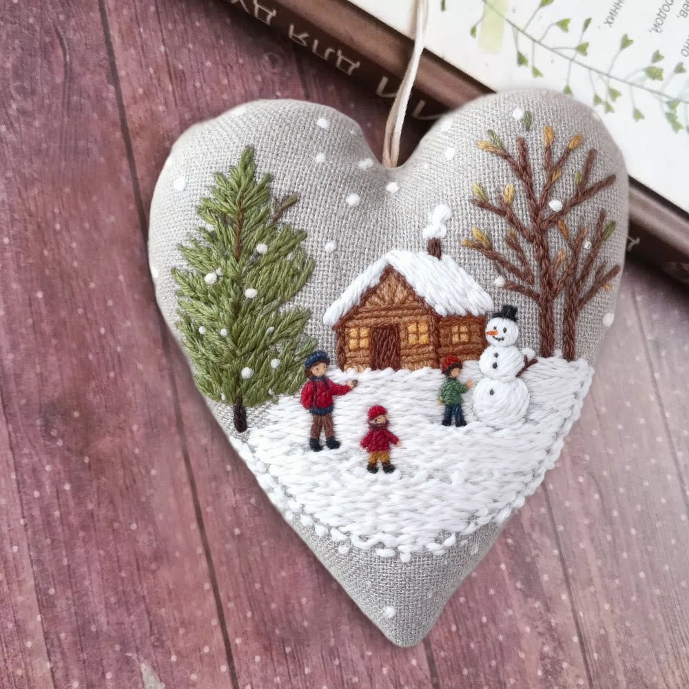 Rubbyoo Heart Embroidery Kit - Light Snow | Winter Handmade Art | Christmas Wall Hanging  - image 7