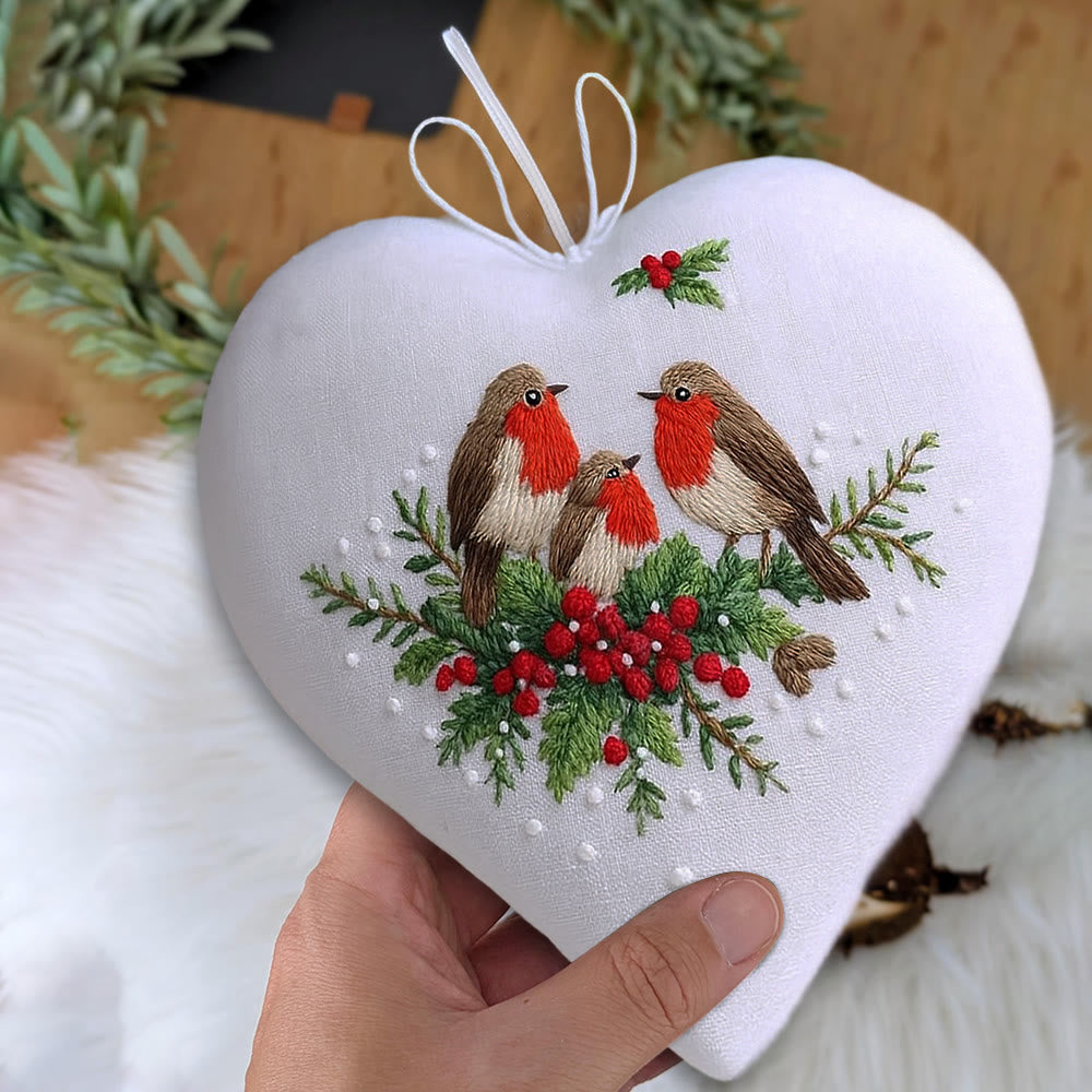 Rubbyoo Heart Embroidery Kit - Bird Family | Christmas Bird Art | Perfect For Bird Lovers - image 6