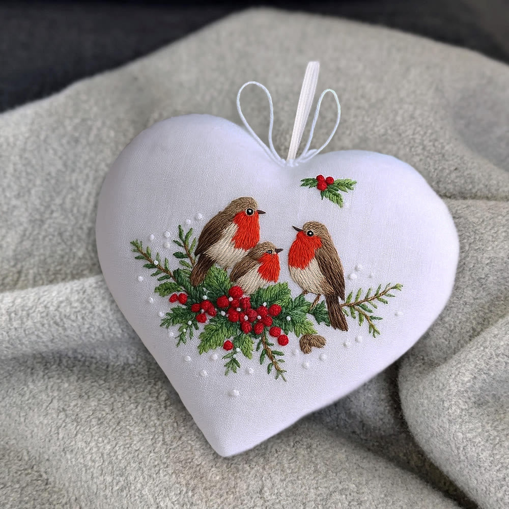 Rubbyoo Heart Embroidery Kit - Bird Family | Christmas Bird Art | Perfect For Bird Lovers - image 4