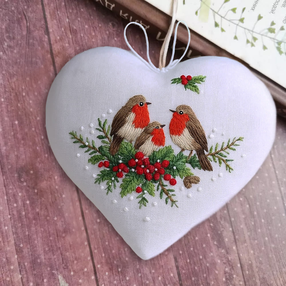 Rubbyoo Heart Embroidery Kit - Bird Family | Christmas Bird Art | Perfect For Bird Lovers - image 7
