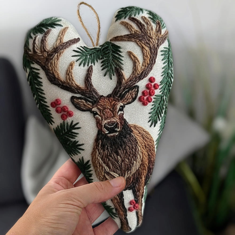 Rubbyoo Heart Embroidery Kit - The King Of Deer | Christmas Animal Craft | Decorative Needle Art  - image 2