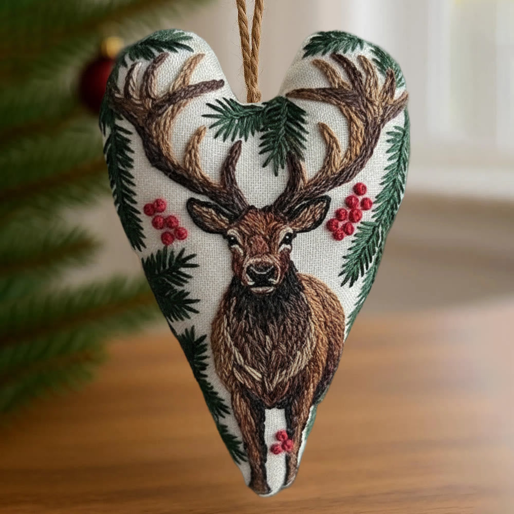 Rubbyoo Heart Embroidery Kit - The King Of Deer | Christmas Animal Craft | Decorative Needle Art  - image 1
