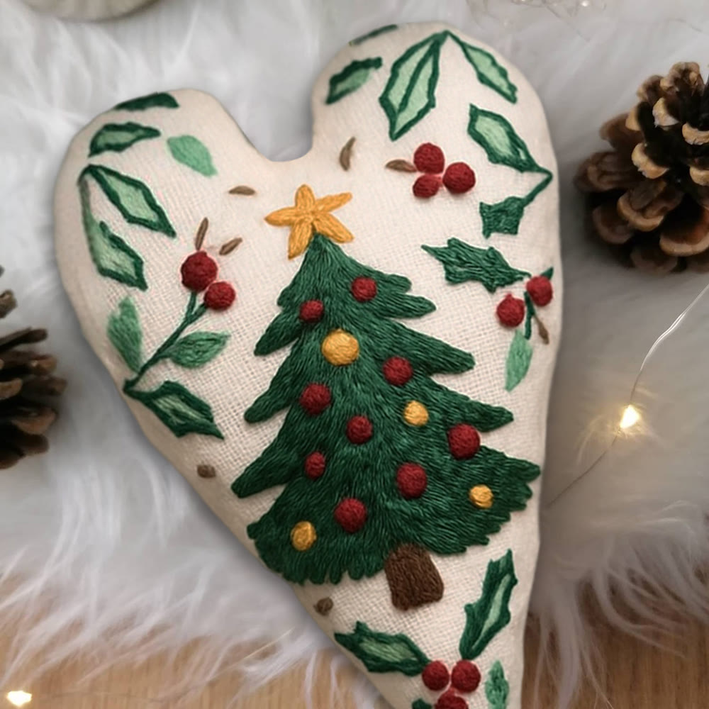 Rubbyoo Heart Embroidery Kit - Christmas Tree | Perfect Handmade Gift For Kid | Diy Needle Art  - image 5