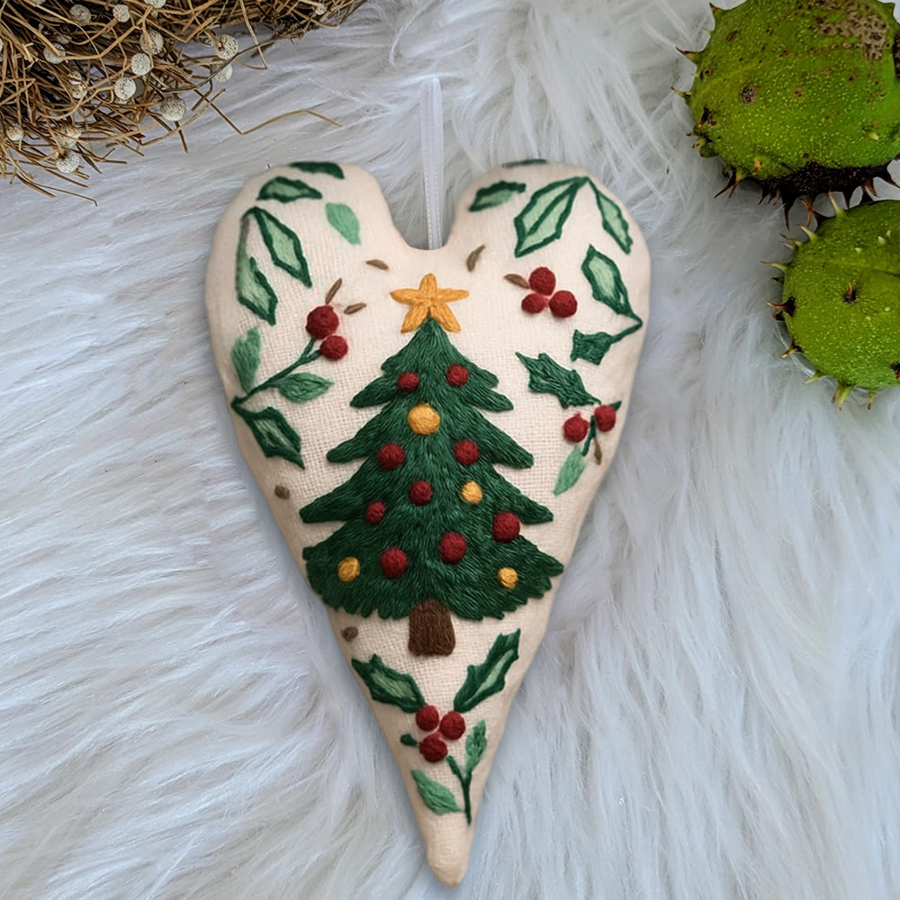 Rubbyoo Heart Embroidery Kit - Christmas Tree | Perfect Handmade Gift For Kid | Diy Needle Art  - image 9