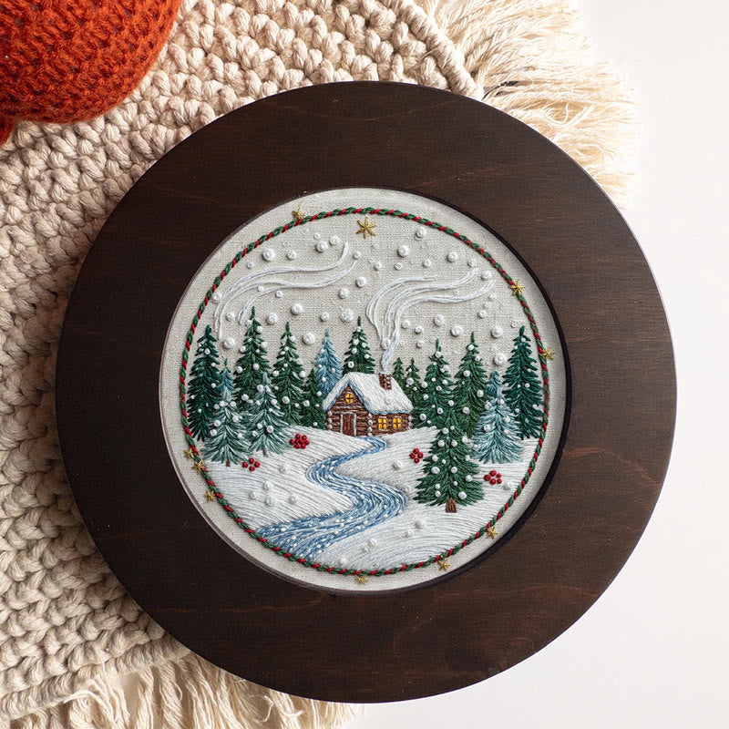 Rubbyoo Embroidery Kit - Winter Village | Diy Holiday Ornament | Nice Stitch Artwork - image 5