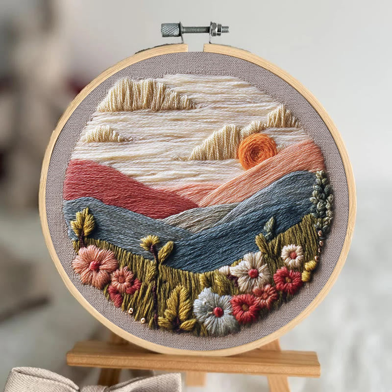 Rubbyoo Embroidery Kit - Charming Mountain | Unique Housewarming Gifts | Perfect For Desk Decor - image 2