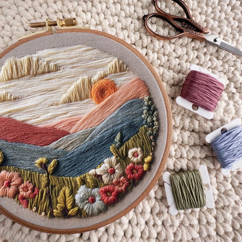 Rubbyoo Embroidery Kit - Charming Mountain | Unique Housewarming Gifts | Perfect For Desk Decor - image 4