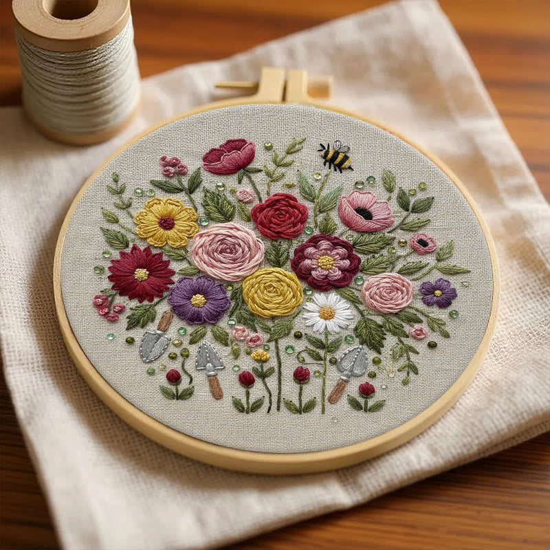 Rubbyoo Embroidery Kit - Fantastic Flower | Floral Room Ornament | Handmade Birthday Gifts - image 2
