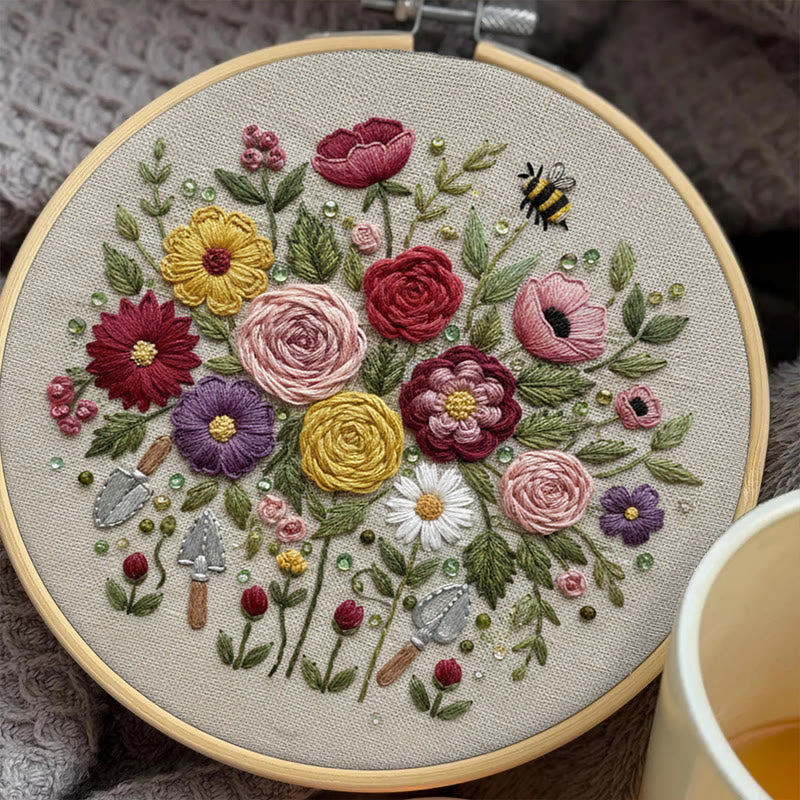 Rubbyoo Embroidery Kit - Fantastic Flower | Floral Room Ornament | Handmade Birthday Gifts - image 8