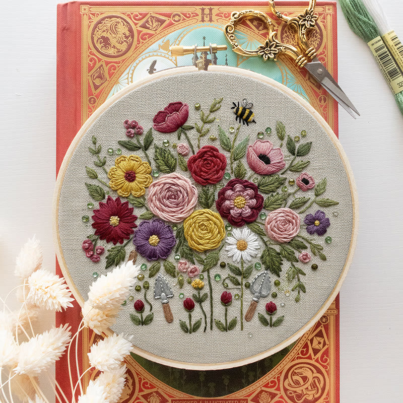 Rubbyoo Embroidery Kit - Fantastic Flower | Floral Room Ornament | Handmade Birthday Gifts - image 9