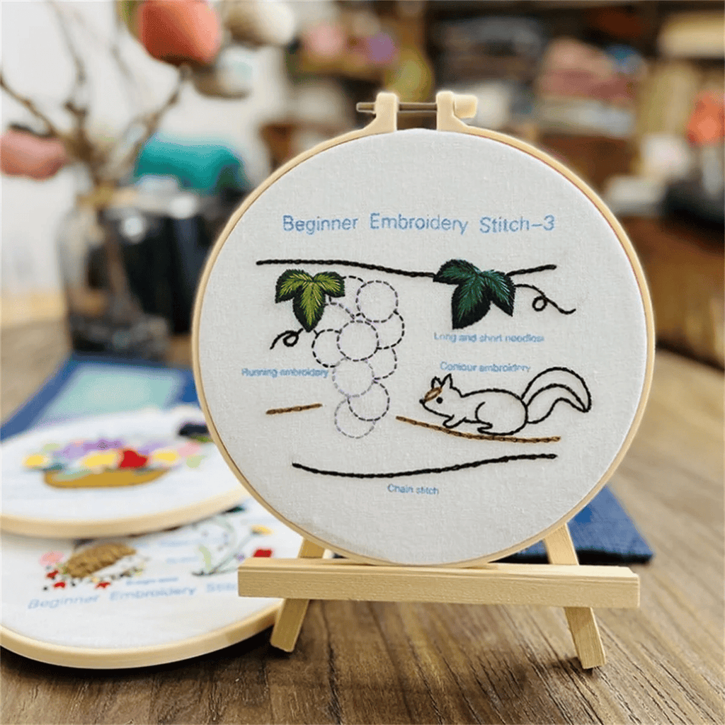 Rubbyoo 3-piece Embroidery Starter Kit - Floral Animal Handicraft | Easy Stitch Art For  Beginner  - image 5