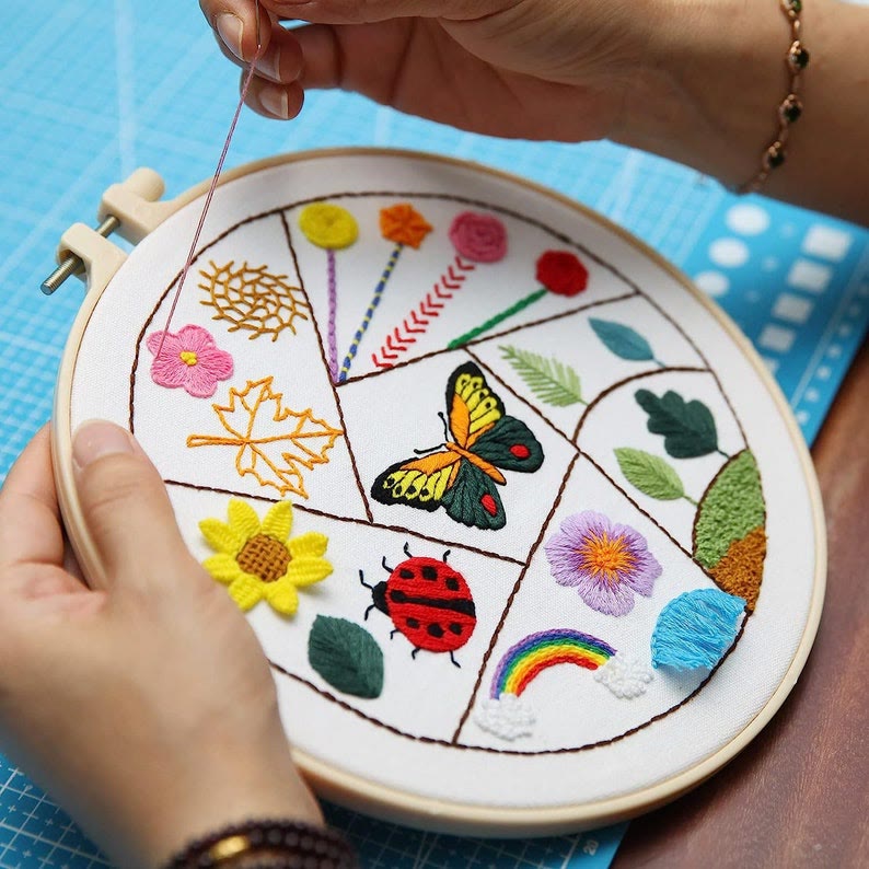 Rubbyoo 3-piece Embroidery Starter Kit - Diy Hoop Art For Beginner | Perfect  Handmade Stitch Practice  - image 2
