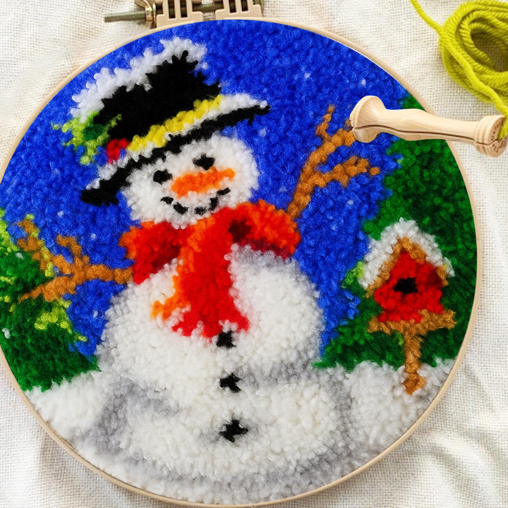 Happy Snowman Punch Needle Kit - Diy Christmas Coaster | Perfect Holiday Present  - image 6